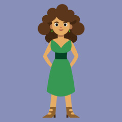 queen with brown curly hair