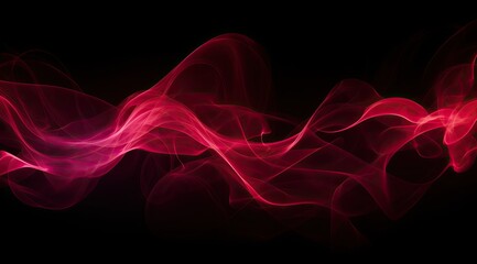 Abstract red wave flowing on black background. Design element for various uses.