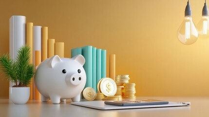Digital savings goals tracker, virtual piggy bank