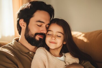 Obraz premium Loving Father and Daughter Share Quiet Moment