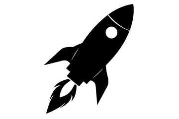 Rocket | vector silhouette illustration on white background