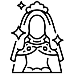 Hijab Dress Line Icon