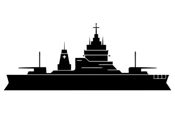 Battleship | vector silhouette illustration on white background