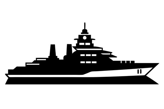 recommend clip art: Battleship | vector silhouette illustration on white background