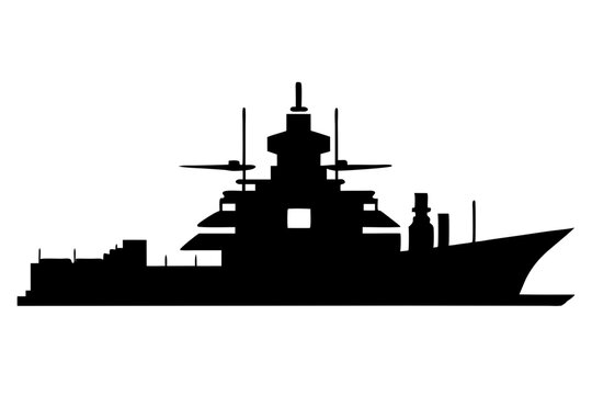 recommend clip art: Battleship | vector silhouette illustration on white background