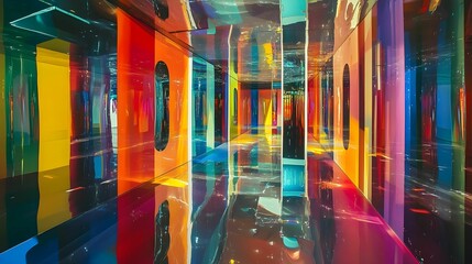 An illusion concept image designed with vibrant colors and intricate patterns. The playful use of shapes and hues creates a visually captivating scene, blurring the line between reality and perception