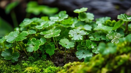 Close-Up Photography of Lush Green Leaves and Moss