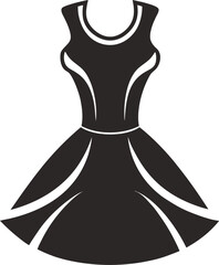 Little Black Dress Silhouette Icon Vector Illustration - Transparent Background 
