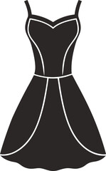 Little Black Dress Silhouette Icon Vector Illustration - Transparent Background 