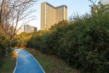 walkway in the modern city