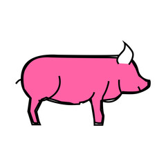 pig farm animal line icon vector. pig farm animal sign. isolated symbol illustration