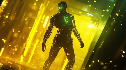 A dynamic DJ performing at a vibrant nightclub, surrounded by colorful fiber optic lights and party energy, creating a silhouette against a backdrop of music, technology, and celebration