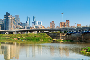 Lakeside modern office building in China