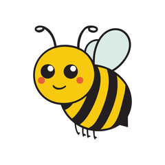 Bee silhouette. Hand drawn vector illustration. isolated on white background.	
