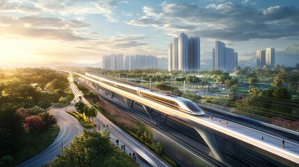 Fototapeta premium A case study on the effects of high-speed rail on regional development.