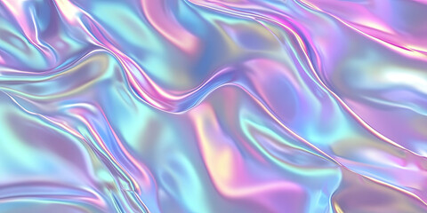 Obraz premium Holographic iridescent background design, multi colors vibrant digital graphic resource backdrop, iridescent luminous illustration