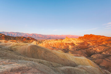 Fototapeta premium Zabriskie Point in Death Valley National Park at sunset