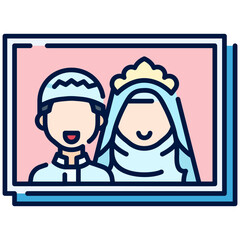 Wedding Photo Album Filled Line Icon