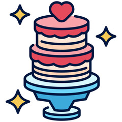 Wedding Cake Filled Line Icon