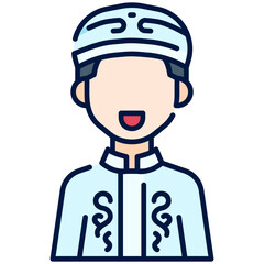 Muslim Groom Filled Line Icon