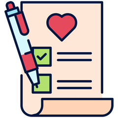 Wedding Planner Filled Line Icon