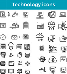 Technology Icon Line Digital Innovation Icon Tech Gadgets Icon Modern Technology Icon Vector