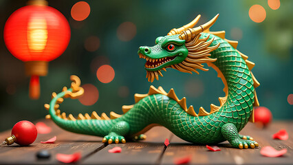 Fototapeta premium greeting card banner or background in chinese new year style with snake or dragon image