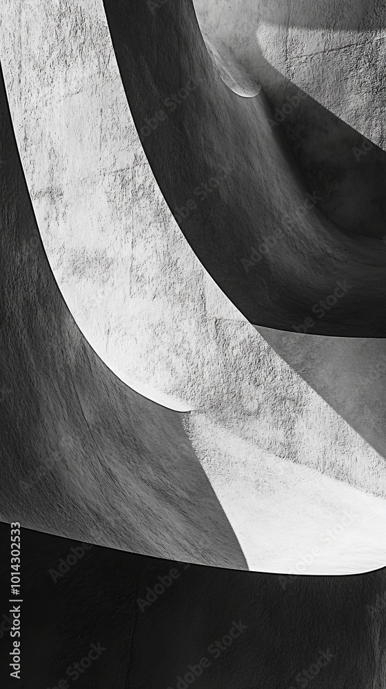 Poster abstract architectural curves in monochrome