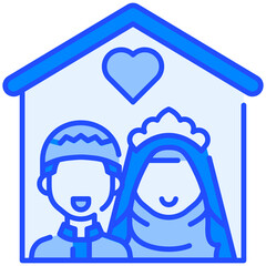 Wedding House Blue Icon