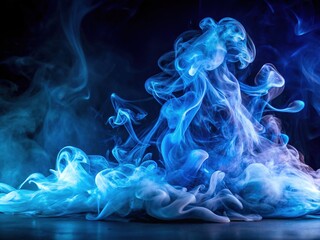 Midnight Blue Smoke Cascade with Neon Sapphire Texture for Product Photography
