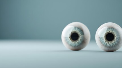 Close-up of realistic human eyes on a soft background, highlighting intricate details and vibrant colors.