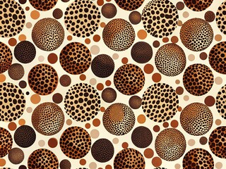 Retro 70s Funky Dots Pattern with Animal Print for Stylish Decor and Fashion