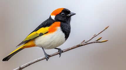 Fototapeta premium Colorful Bird Perched on Branch with Blurred Background Wildlife Photography