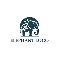 Stylish Elephant Logo in Blue and White | Elegant and Versatile Design for Business and Marketing