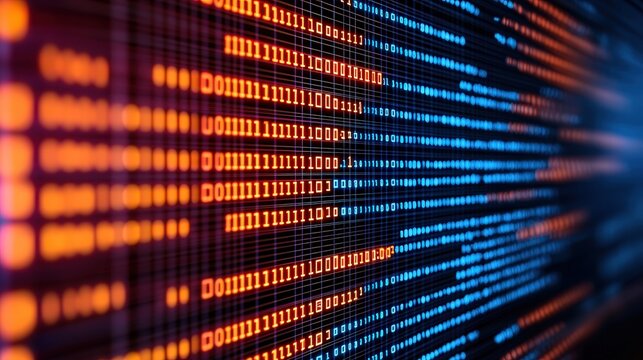 Binary Code Data Stream Digital Technology Background
