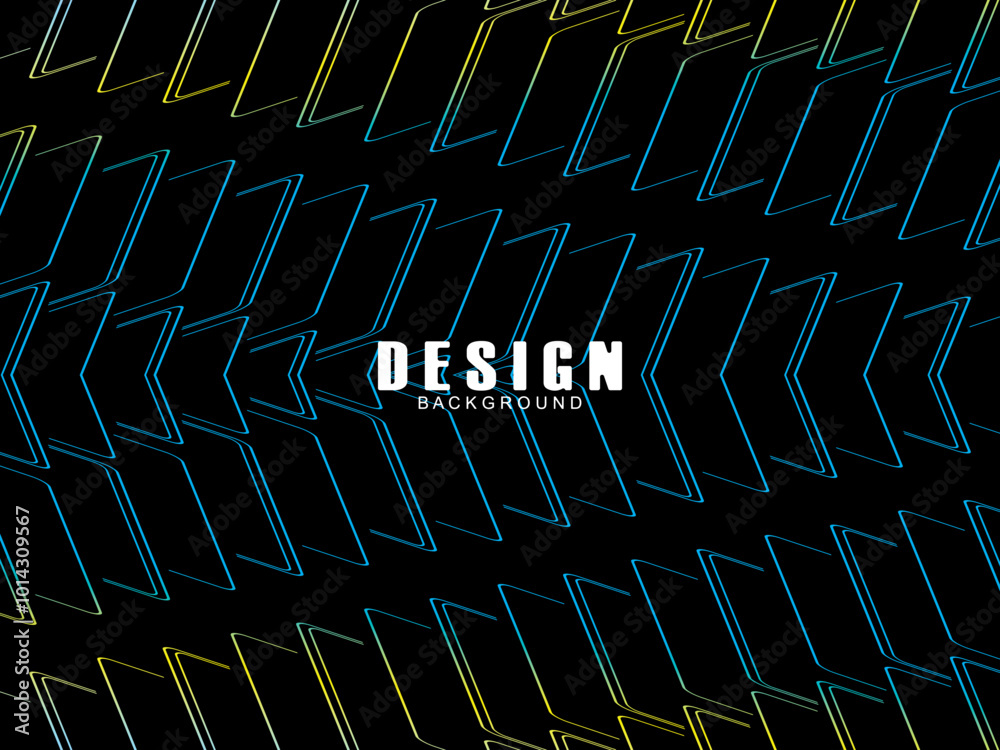 Fototapete futuristic abstract technology gradient shine with modern grid pattern black background. vector mini