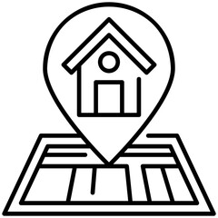 map and location Detailed Outline Icon