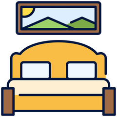 bedroom Filled Line Icon