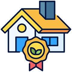 eco house Filled Line Icon
