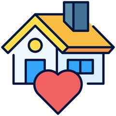 Home Love Filled Line Icon