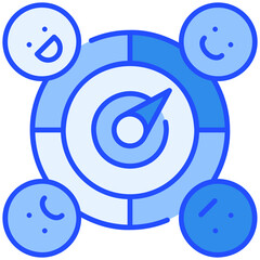 customer satisfaction Blue Filled Line Icon