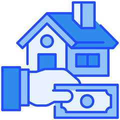 home payment Blue Filled Line Icon