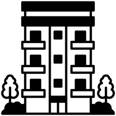 apartment Black Fill Icon