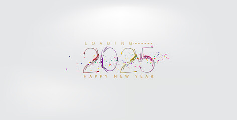 Colorful wallpaper celebrating Happy New Year 2025, featuring vibrant designs and festive elements for a joyful atmosphere