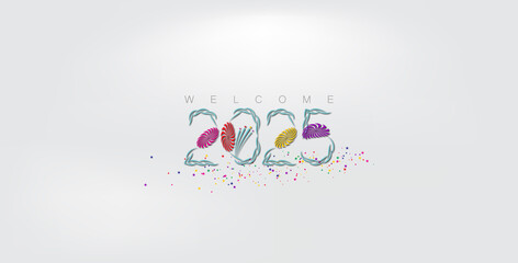 Colorful wallpaper celebrating Happy New Year 2025, featuring vibrant designs and festive elements for a joyful atmosphere