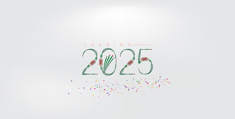 Colorful wallpaper celebrating Happy New Year 2025, featuring vibrant designs and festive elements for a joyful atmosphere