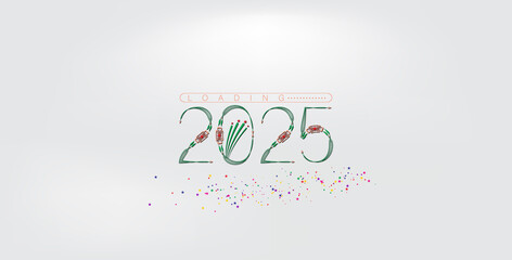 Colorful wallpaper celebrating Happy New Year 2025, featuring vibrant designs and festive elements for a joyful atmosphere