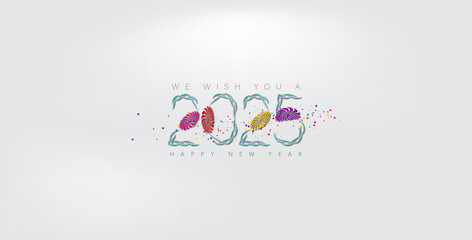 Colorful wallpaper celebrating Happy New Year 2025, featuring vibrant designs and festive elements for a joyful atmosphere