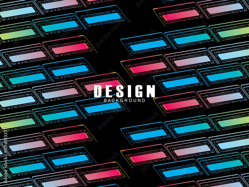 Fototapete futuristic abstract technology gradient shine with modern grid pattern black background. vector mini
