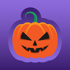 Halloween pumpkin horror on  background Scary pumpkin
